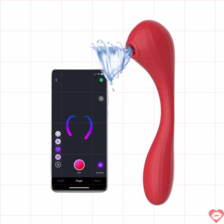 Dildo đôi Magic Motion Bobi đỏ 20.5cm hút chân không app
