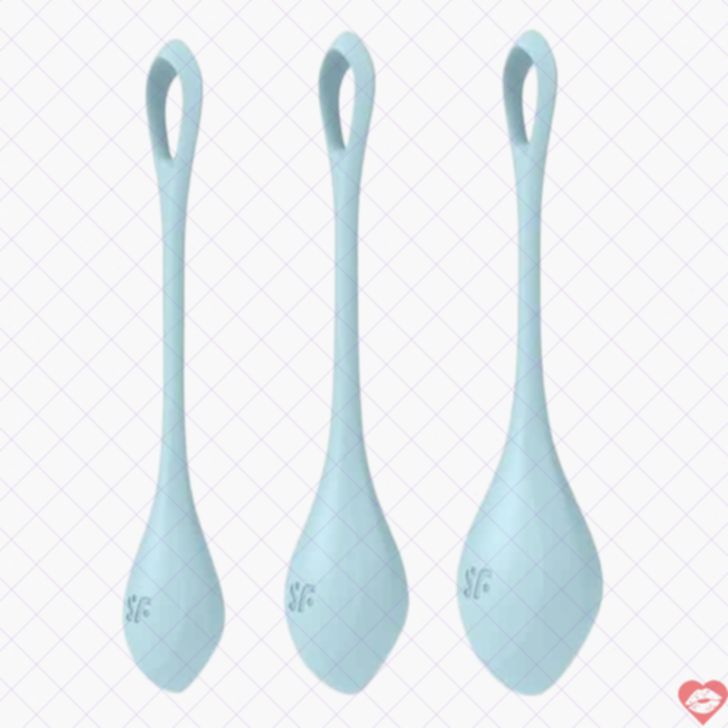 Satisfyer Yoni Power 2 xanh bộ 3 bi âm đạo 2.5-3cm tập luyện
