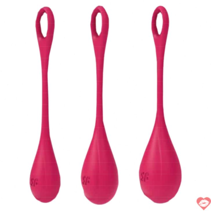 Satisfyer Yoni Power 1 Bộ 3 Bi Vagina Đỏ Tập Kegel Siêu Hiệu Quả