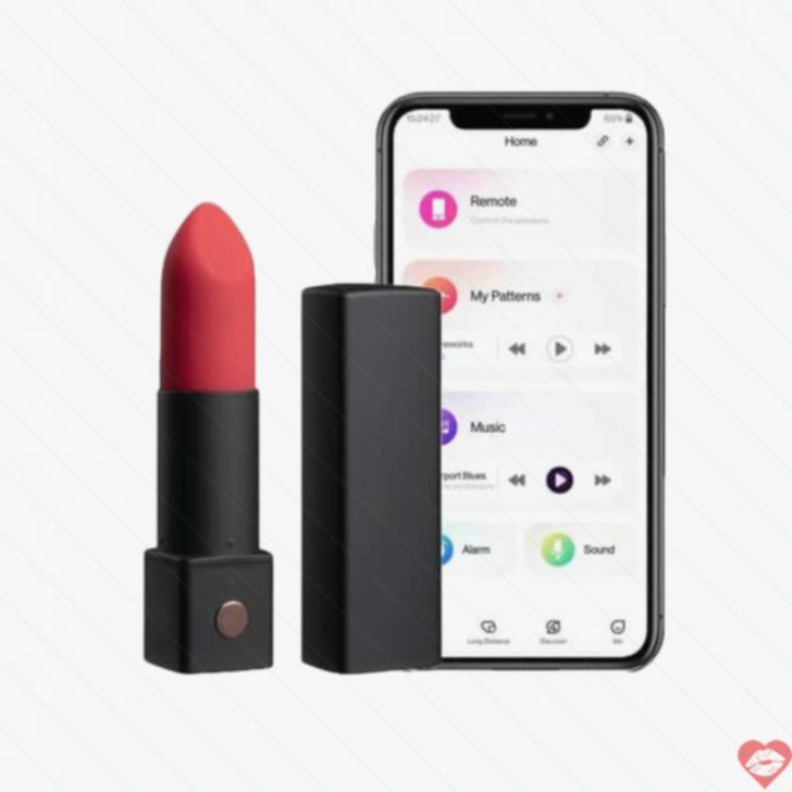 Lovense Exomoon Lipstick Vibrator Đen Siêu Mạnh App Điều Khiển