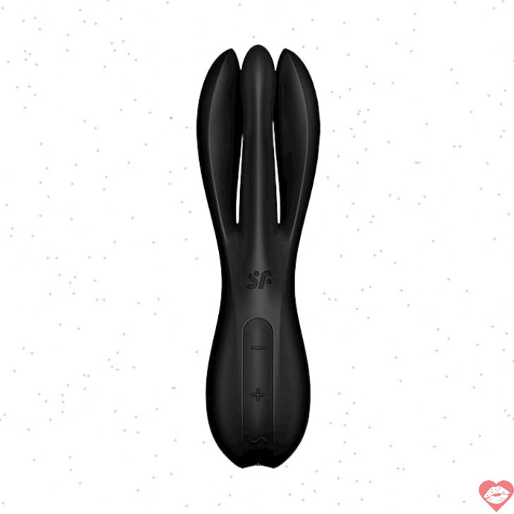 Satisfyer Threesome 2 Rung Đen Tím 14cm Đa Điểm