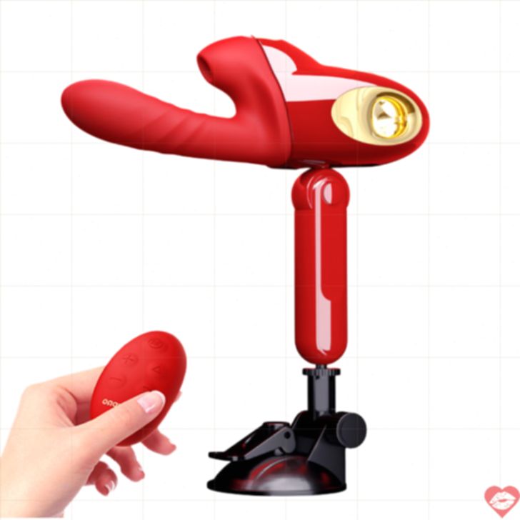 Leten máy dildo đẩy sưởi hút rung tự do 37mm