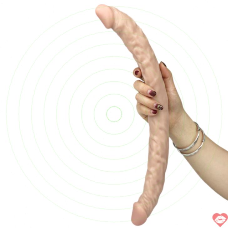 Double Dildo Lesbian 16Inch Gân Trắng Đôi 