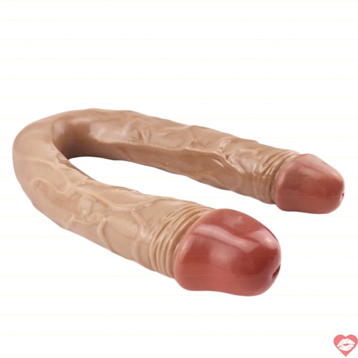 Dildo đôi PVC 42cm da thực tế chân chất 