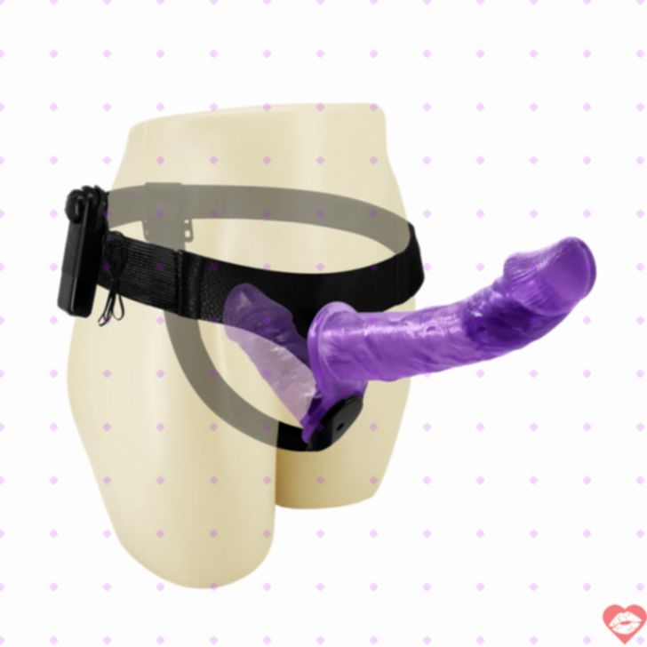 Strap On Tím Rung Đôi Đai Linh Hoạt Đôi Bên Sướng 