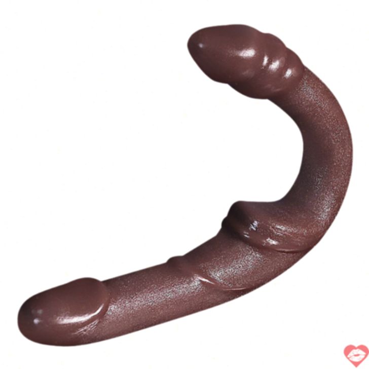 Dildo Cong G-spot Nâu 33cm Siêu Thích Đôi Không Đai 