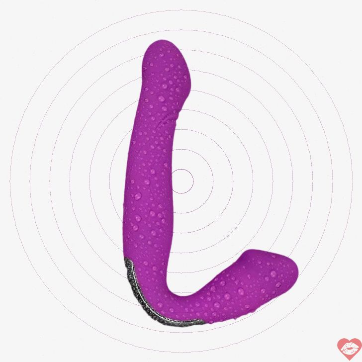 Dildo đôi tím strapless 22cm rung đôi sướng 