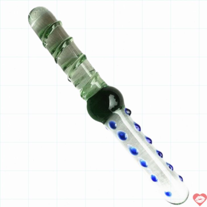 Green Double Glass Dildo Xanh 22.5cm Kính Thực 