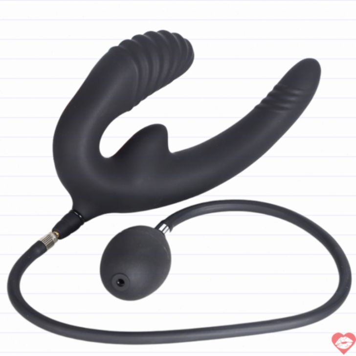 Double inflatable dildo plug 5cm phồng sướng 