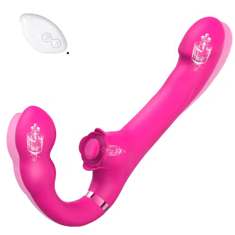 Rose 3in1 Strapless Strapon Rung Kép Siêu Mãnh Liệt 