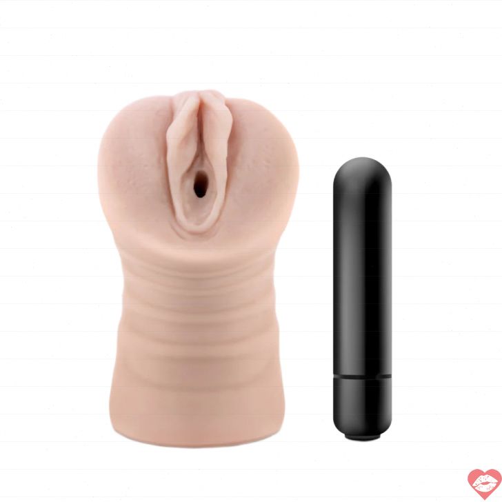 Âm đạo giả Blush Rain rung TPE vuốt ve cực phê 