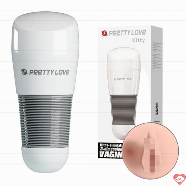 Pretty Love Kitty masturbator âm đạo TPR trắng 20.5cm