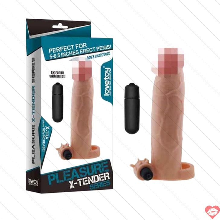 LoveToy X-Tender Nasadka 22cm Thịt Rung