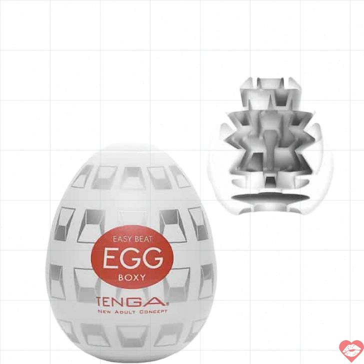 Tenga Egg Boxy Trắng TPE 6cm Mini Siêu Thú Vui