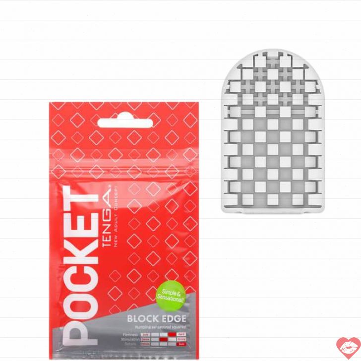 Masturbator Tenga Pocket Block Edge Đỏ Siêu Mỏng Nhỏ Giọt Mang Theo