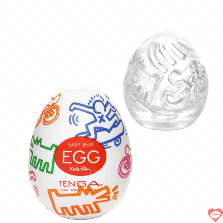 Tenga Egg Keith Haring Street Trắng TPE Sáng Tạo