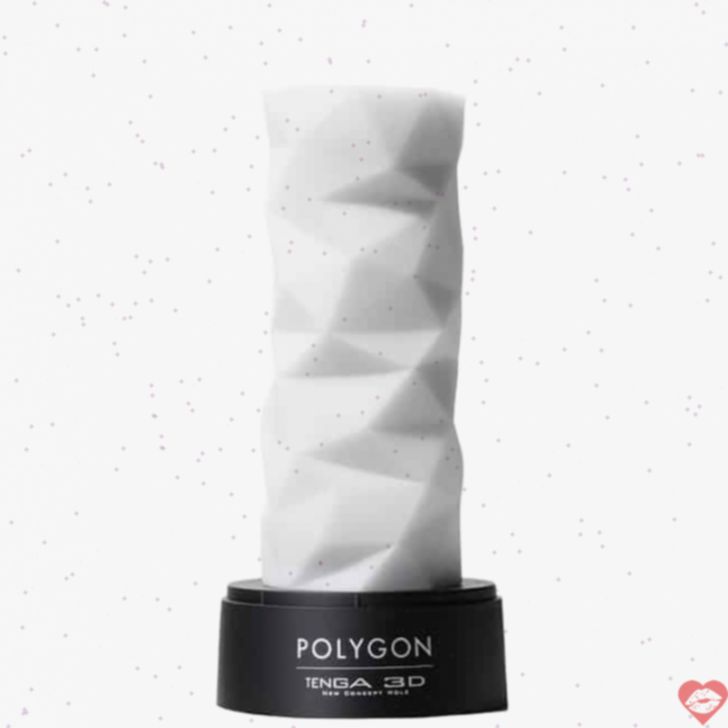 Tenga 3D Polygon Masturbator Trắng TPE Đa Giác Mịn