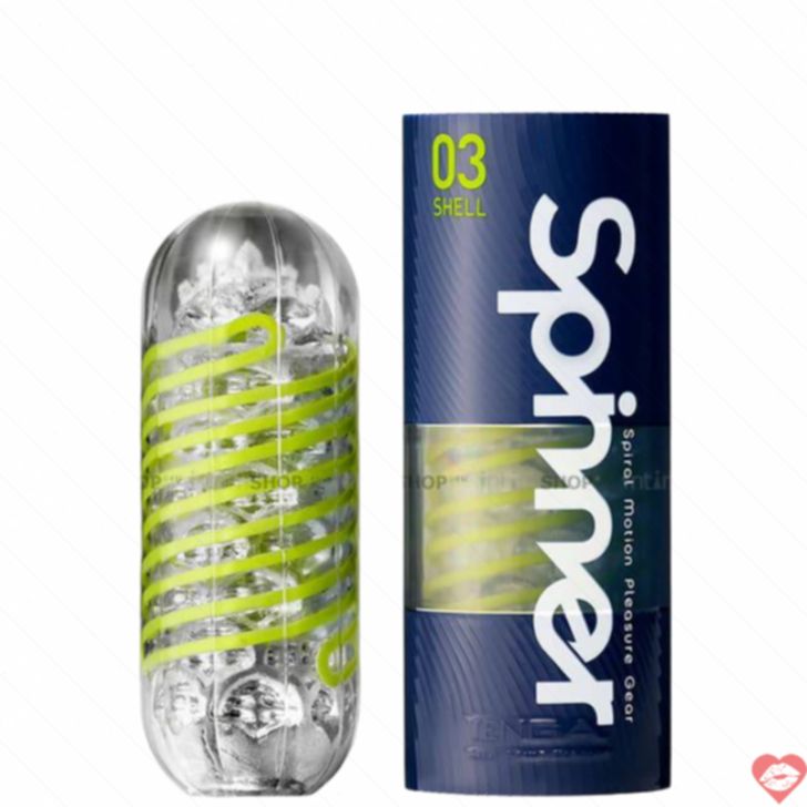 Masturbator Tenga Spinner Shell Xanh TPE Mềm