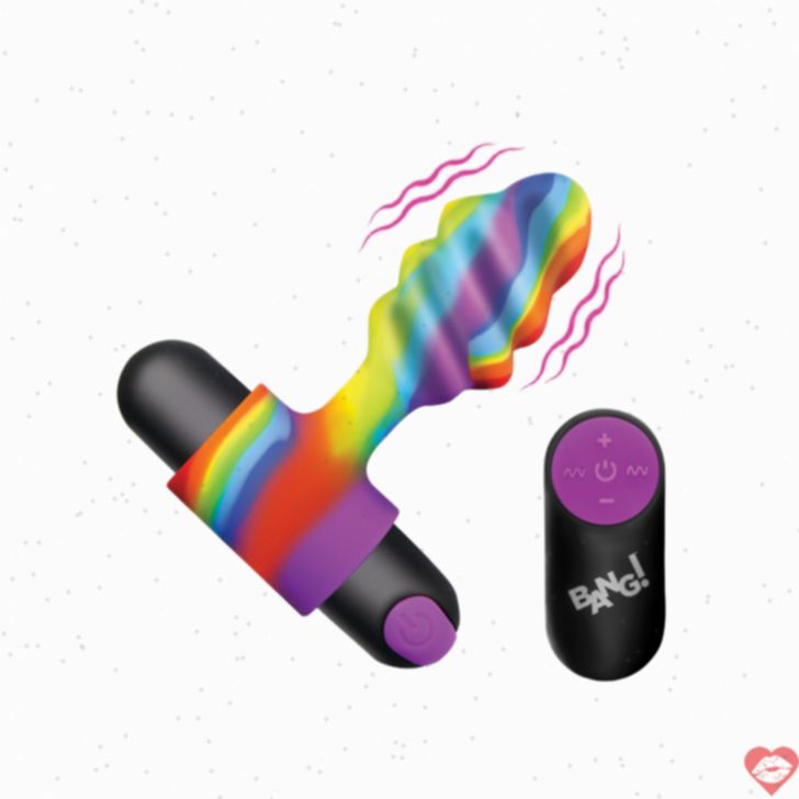 Nút Đít BANG! Cầu Vồng Rung Xoắn Ốc Màu Mè Kích Thích 