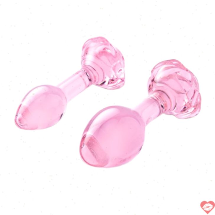 Bộ Plug Kính b-Vibe Pink Roses Hậu Môn Sang Trọng Quyến Rũ 