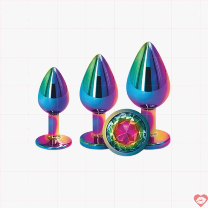 Kit Plug Rainbow Gem Cầu Vồng Huấn Luyện Đa Màu Anal Play Đẳng Cấp 