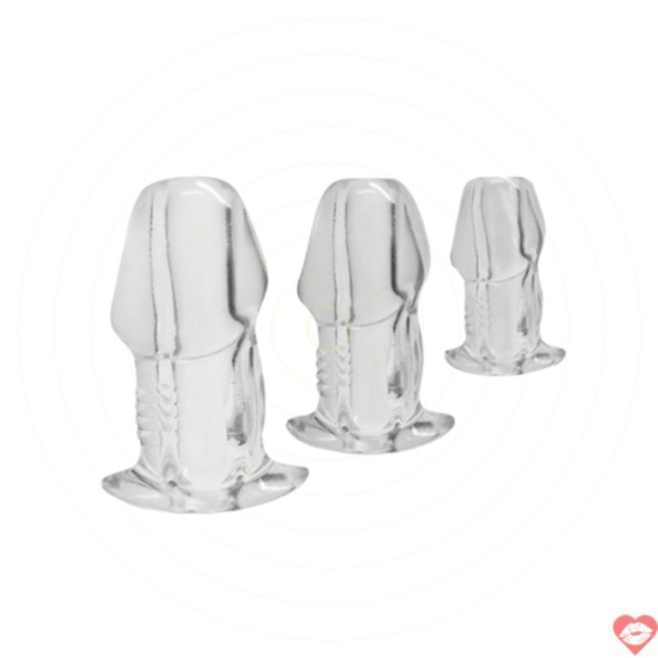 Master Series Dicked Anal Plug Set Trong Suốt Siêu Thực Tê 