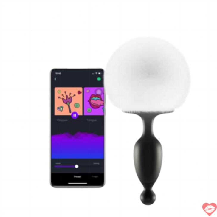 Magic Motion Bunny plug anal rung lông thỏ đen trắng