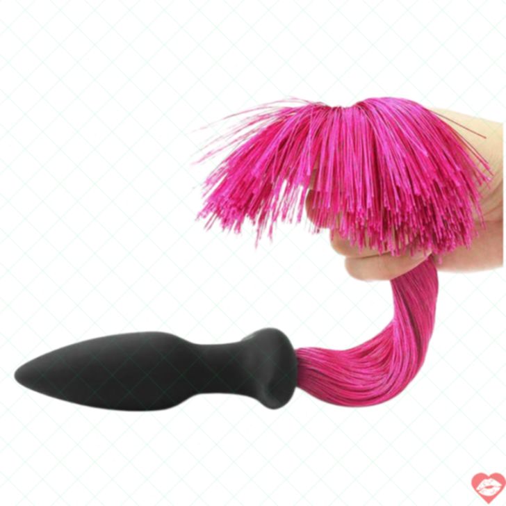 Anal Plug LoveToy Pony Tail Đen Hồng Đuôi Ngựa
