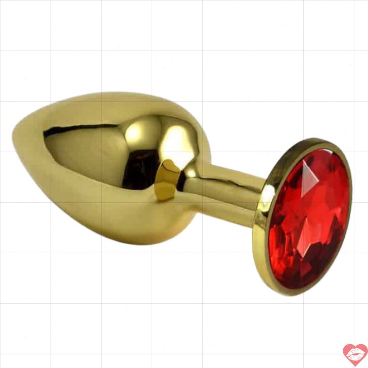 LoveToys Butt Plug S vàng kim cương đỏ anal kim loại sang trọng