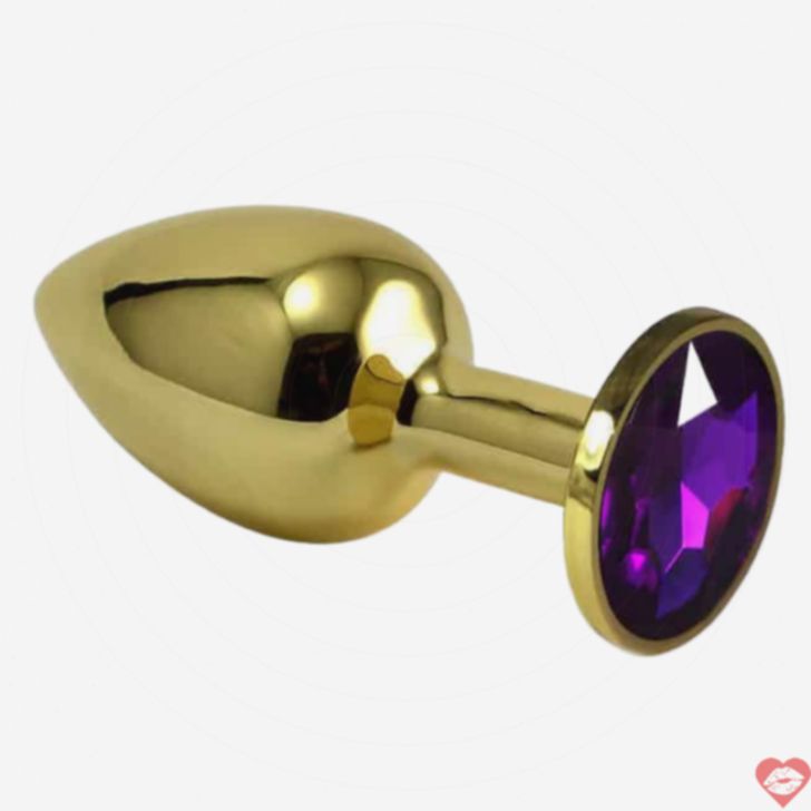 Phích Đít LoveToys S Kristal Tím Vàng Kim Loại Beginner