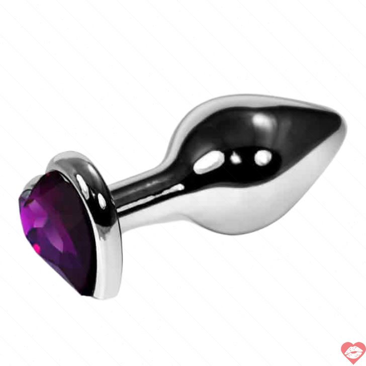 LoveToys Butt Plug Tim Tím Kim Loại 3cm Sang