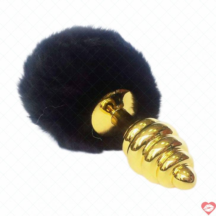 LoveToys Butt Plug S đuôi đen ribet vàng kích thích hậu môn