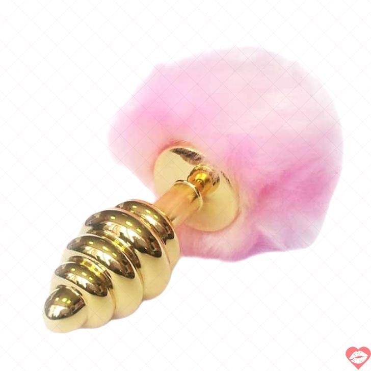 LoveToys Butt Plug Vàng Hồng Đuôi Gợn Siêu Dễ