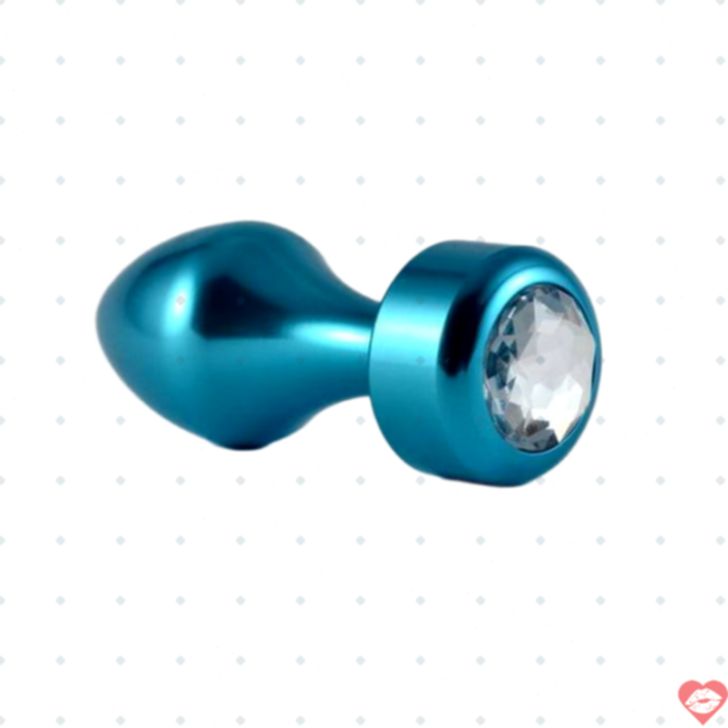 Plug hậu môn LoveToys nhôm xanh kim cương trắng sang chảnh