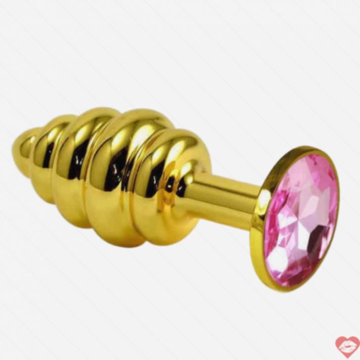 LoveToys Plug Rãnh Vàng Hồng Kristal Sang Trọng