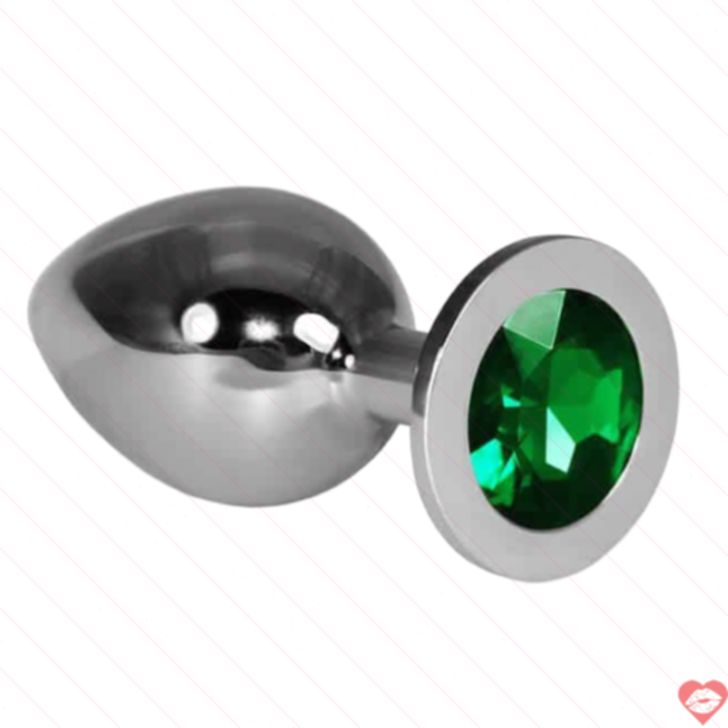 Plug hậu LoveToys L kim loại xanh pha lê 4cm