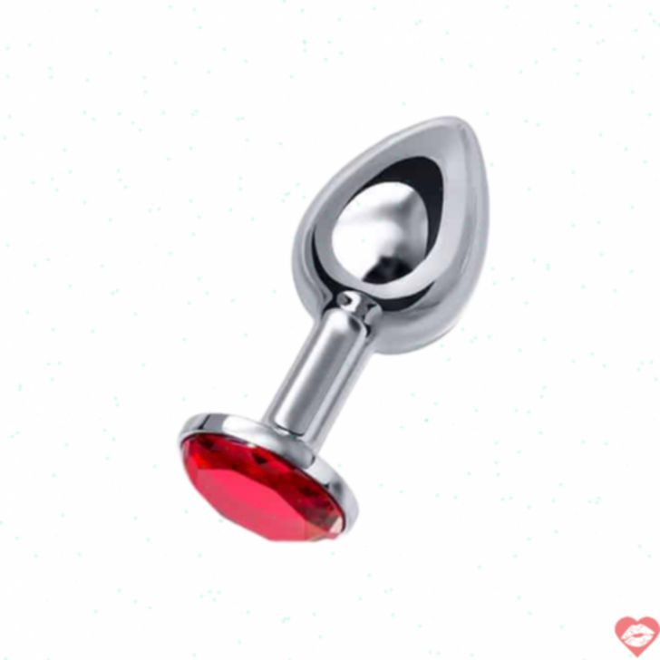 ToyFa kim loại hậu môn pha lê đỏ 7.5cm sang trọng