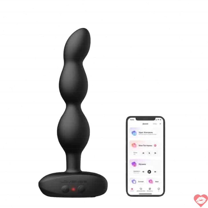 Lovense Ridge Đít Răng Cưa Xoay App Đen 17cm