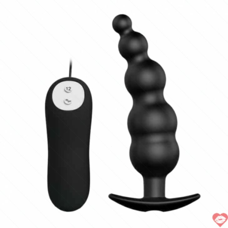 Anal Elochka Pretty Love 12cm Remote Đen Vibro
