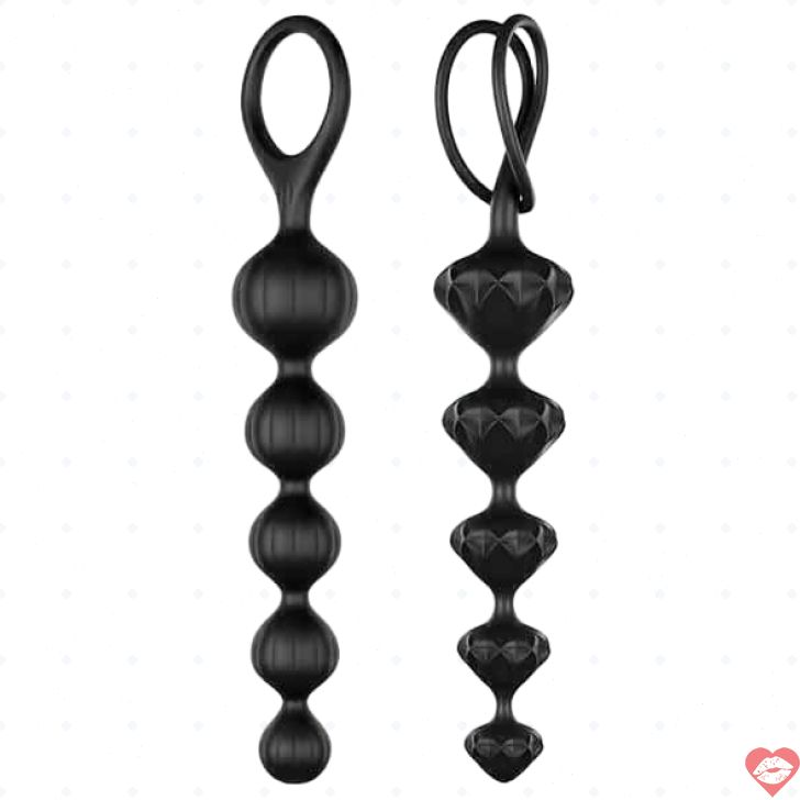 Satisfyer Beads 2 Cây Đen Anal 3.7cm Kích Thích Sâu