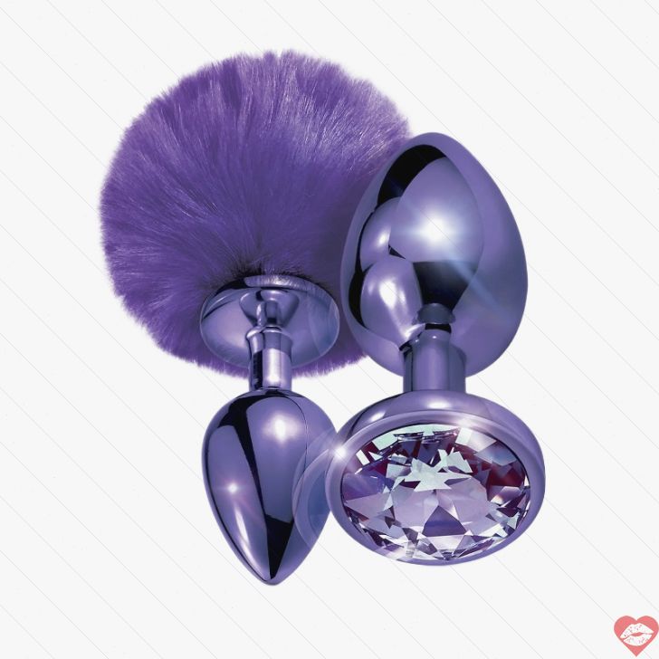 Nixie Rabbit Tail Đá Kim Loại Tím Bộ 3 Siêu Sang Trọng