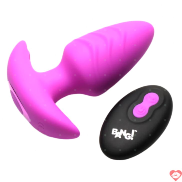 Bang! Plug Hậu Môn Tím Xoay Rung Nón Hình