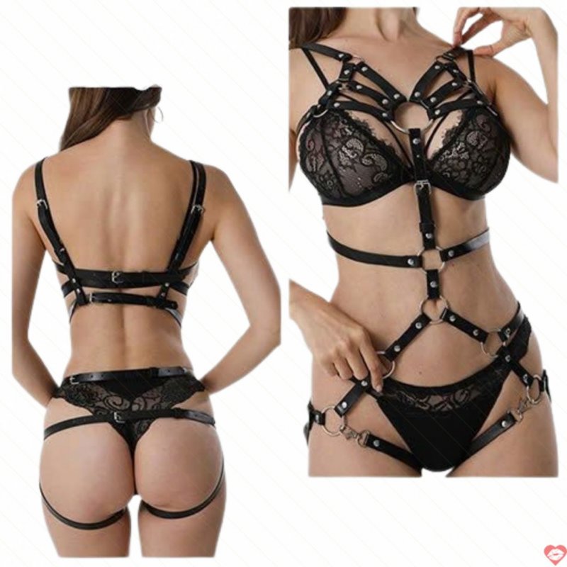 Dây đai nội y da PU kiểu con bướm quyến rũ phong cách SM 