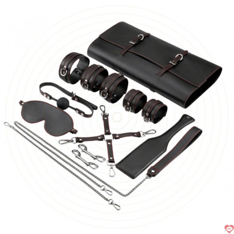 Bộ dụng cụ BDSM đen chất lượng cao kích thích khoái cảm 
