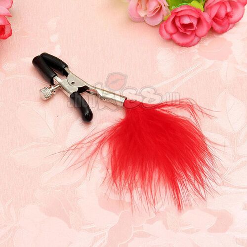 Shop bán Bộ kẹp vú kèm chổi lông vũ – Dụng cụ bạo dâm  mới nhất