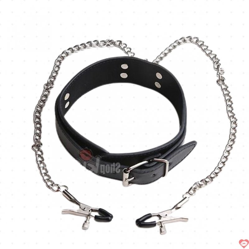 Vòng cổ dây chuyền kẹp ngực quyến rũ đồ chơi BDSM 