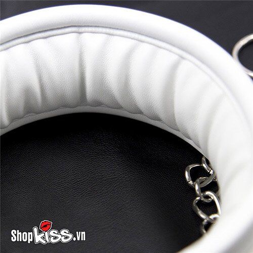 Bỏ sỉ Dụng cụ bạo dâm xích cổ da màu trắng có đệm êm  hàng mới về