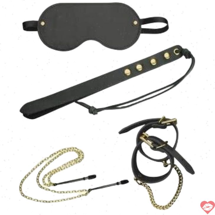 Spartacus Kink Kit Da Đen Đồng BDSM Starter Đầy Đủ 