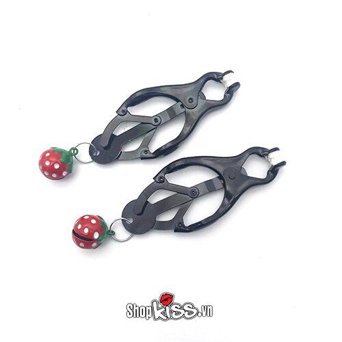 Kho sỉ Bộ kẹp núm vú có lục lạc hình trái dâu ngọt ngào  hàng xách tay