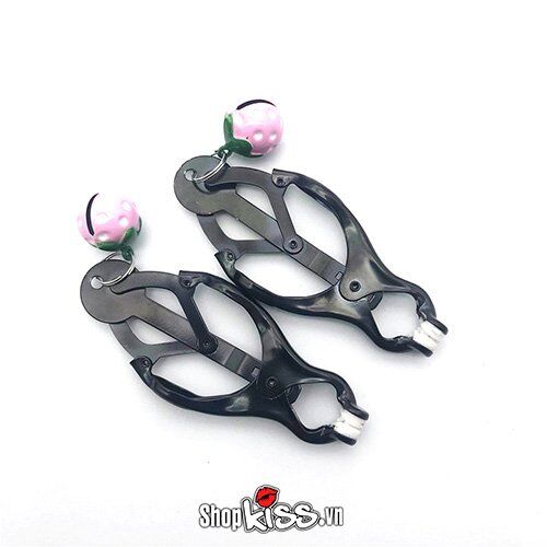 Kho sỉ Bộ kẹp núm vú có lục lạc hình trái dâu ngọt ngào  hàng xách tay